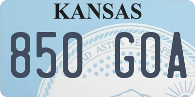 KS license plate 850GOA