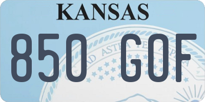 KS license plate 850GOF