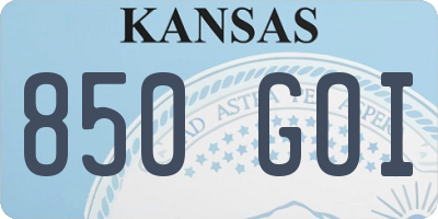 KS license plate 850GOI