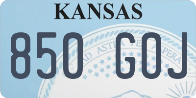 KS license plate 850GOJ