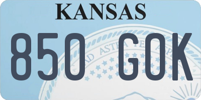 KS license plate 850GOK