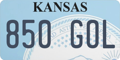 KS license plate 850GOL