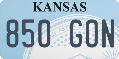 KS license plate 850GON