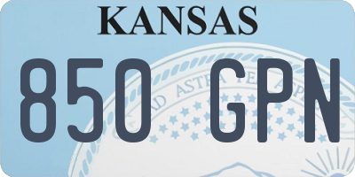 KS license plate 850GPN