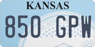 KS license plate 850GPW