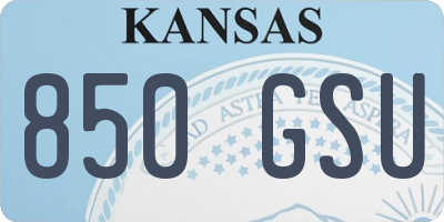 KS license plate 850GSU