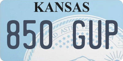 KS license plate 850GUP