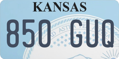 KS license plate 850GUQ