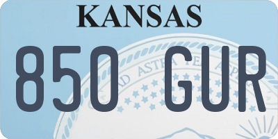KS license plate 850GUR