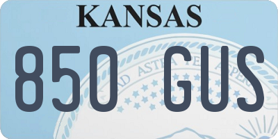 KS license plate 850GUS