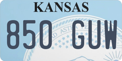 KS license plate 850GUW