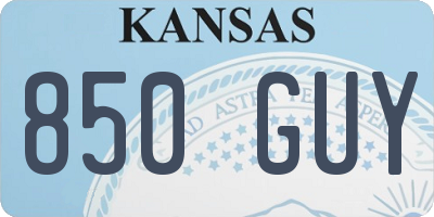 KS license plate 850GUY