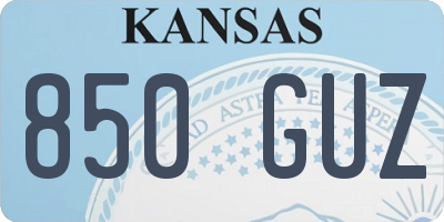 KS license plate 850GUZ