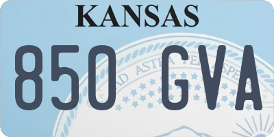 KS license plate 850GVA