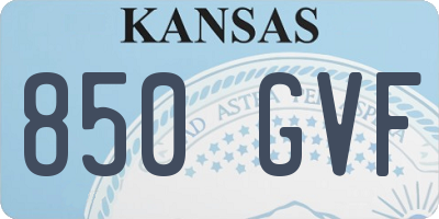 KS license plate 850GVF