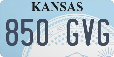 KS license plate 850GVG