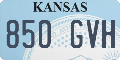 KS license plate 850GVH