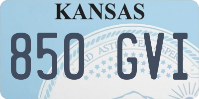KS license plate 850GVI