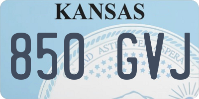 KS license plate 850GVJ