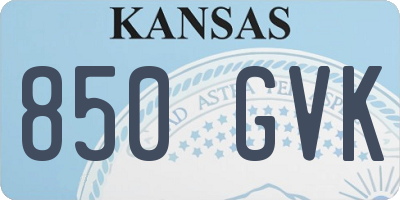 KS license plate 850GVK