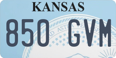 KS license plate 850GVM