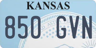 KS license plate 850GVN