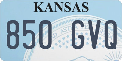 KS license plate 850GVQ