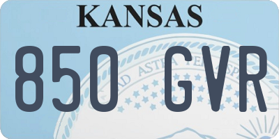 KS license plate 850GVR