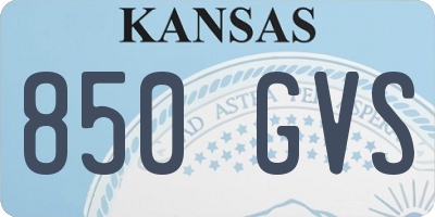 KS license plate 850GVS