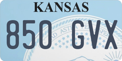 KS license plate 850GVX