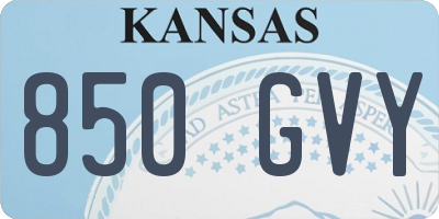 KS license plate 850GVY
