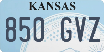KS license plate 850GVZ