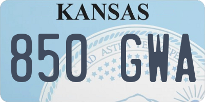 KS license plate 850GWA