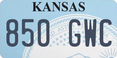 KS license plate 850GWC