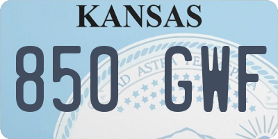 KS license plate 850GWF
