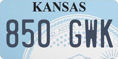 KS license plate 850GWK