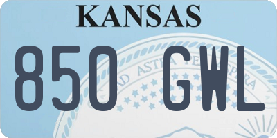 KS license plate 850GWL