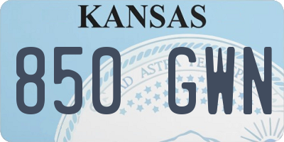 KS license plate 850GWN