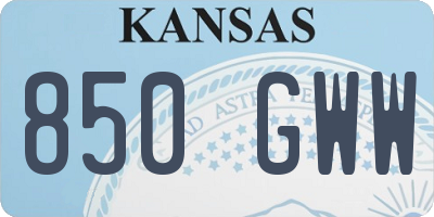 KS license plate 850GWW