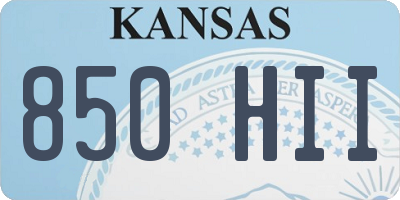KS license plate 850HII