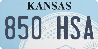 KS license plate 850HSA