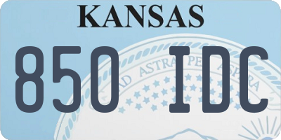 KS license plate 850IDC