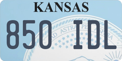 KS license plate 850IDL