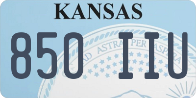 KS license plate 850IIU