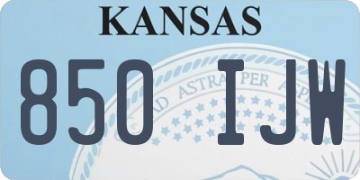 KS license plate 850IJW