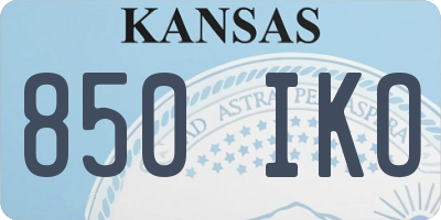 KS license plate 850IKO