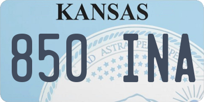 KS license plate 850INA