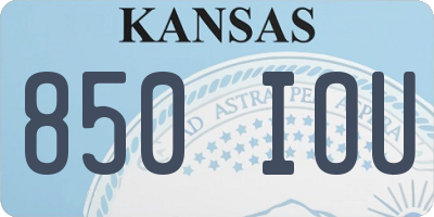 KS license plate 850IOU