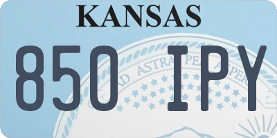 KS license plate 850IPY
