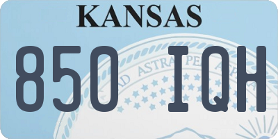 KS license plate 850IQH